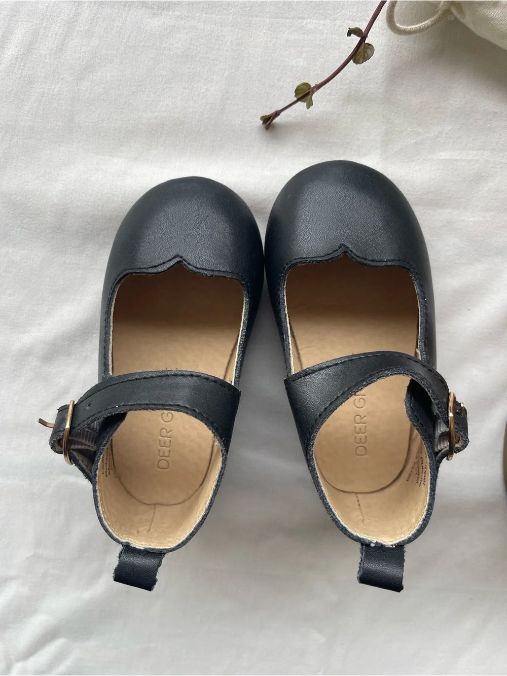 Deer Grace Girls Black Mary Jane & Tan Classic T-Bar Shoes (2 pairs)